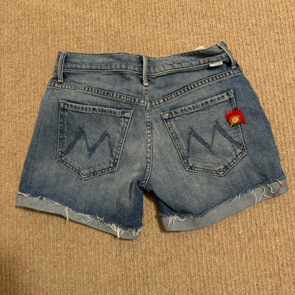 Mother embroidered denim shorts - 24 - Picture 4 of 6